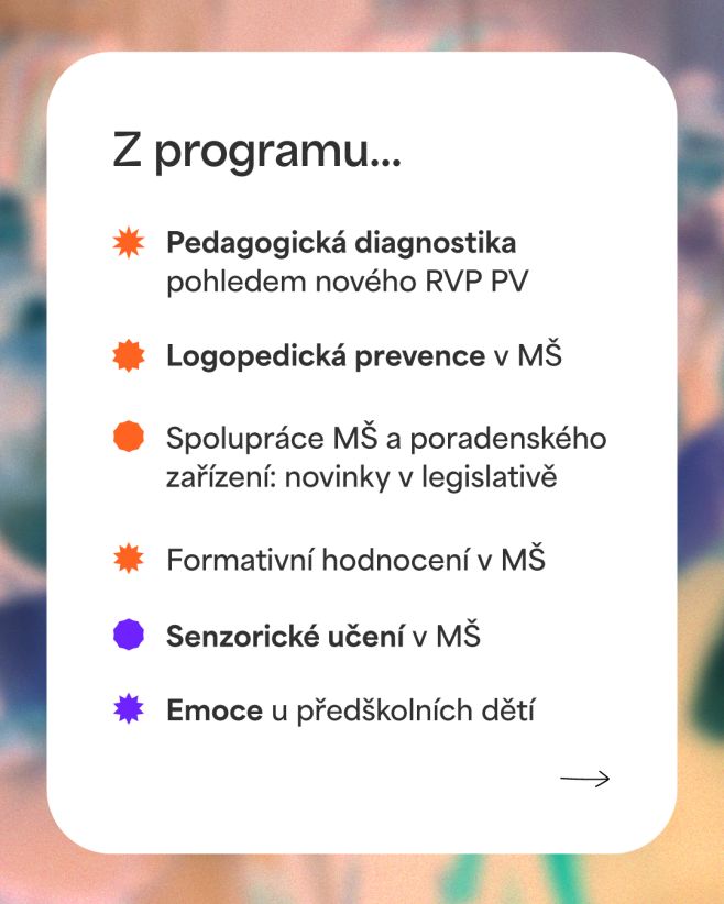 Chcete držet krok s novinkami v předškolním vzdělávání? 💬 Na konferenci na vás čekají inspirativní bloky o pedagogické...
